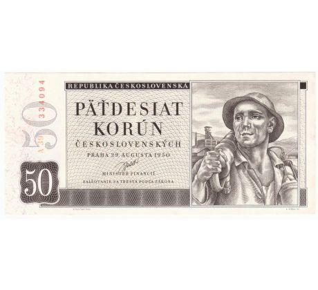 50 kčs 1950 A39 neperforovaná
