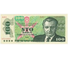 100 kčs 1989 A01 prvá séria