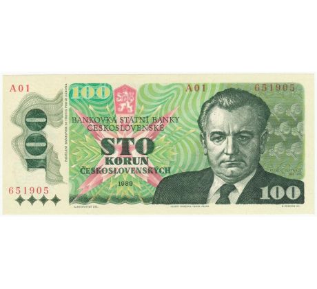 100 kčs 1989 A01 prvá séria