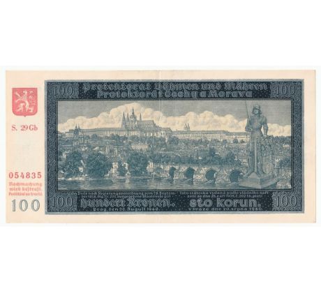 100 koruna 1940 S29Gb neperforovaná vzácnejšia séria