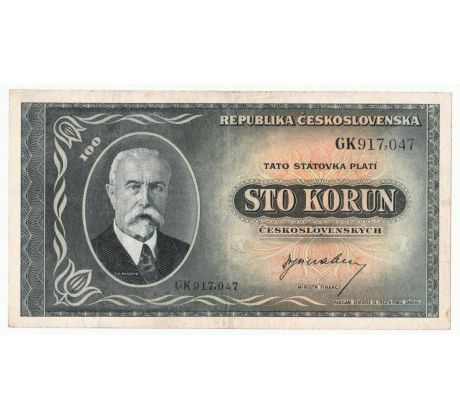 100 kčs 1945 GK neperforovaná