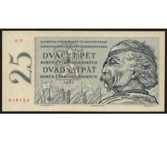 25 kčs 1961 Q 15 neperforovaná