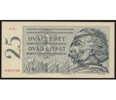 25 kčs 1961 Q 22 neperforovaná