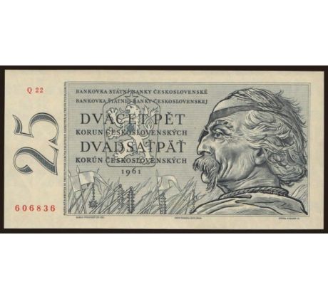25 kčs 1961 Q 22 neperforovaná