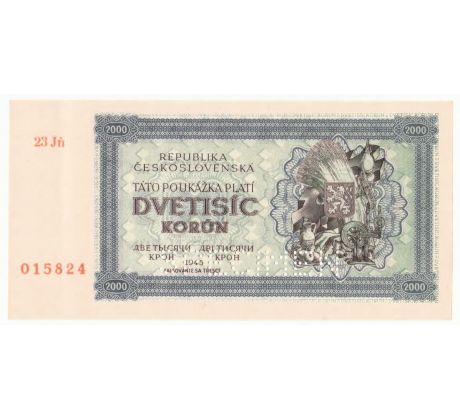 2 000 koruna 1945 23 Jň specimen