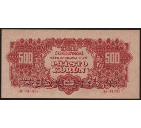 500 koruna 1944 XB 2 x specimen posledná séria