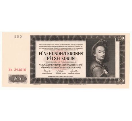 500 koruna 1942 Fa neperforovaná