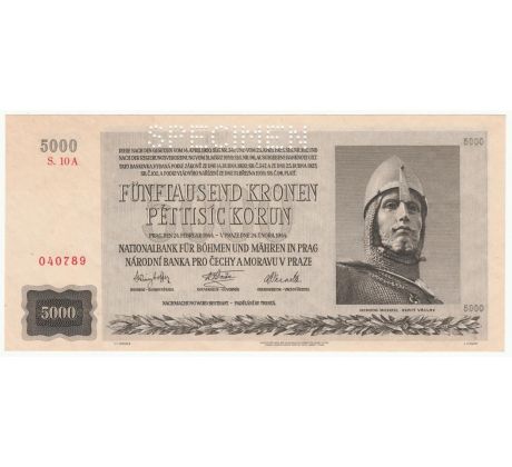 5 000 koruna 1944 S10A specimen