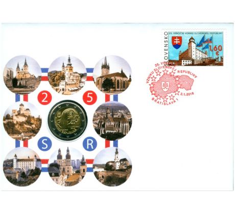 2€ 2018 numizmatická obálka 25. výročie vzniku Slovenskej republiky