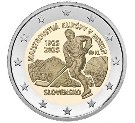 2€ 2025 Prvý medzinárodný športový turnaj na území SR - Majstrovstvá Európy v hokeji