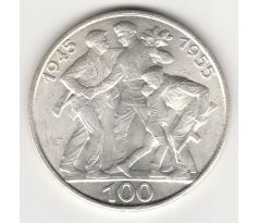 100 Kčs 1955 Oslobodenie Československa ostré J