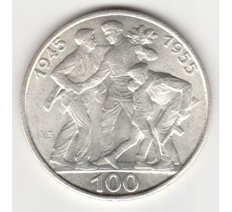 100 Kčs 1955 Oslobodenie Československa ostré J