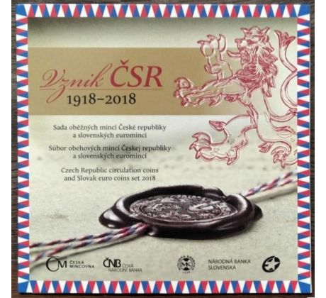 Sada obežných mincí ČR a Slovenských eurominci 2018 - Vznik ČSR