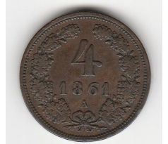 4 grajciar 1861 A Rakúsko Uhorsko