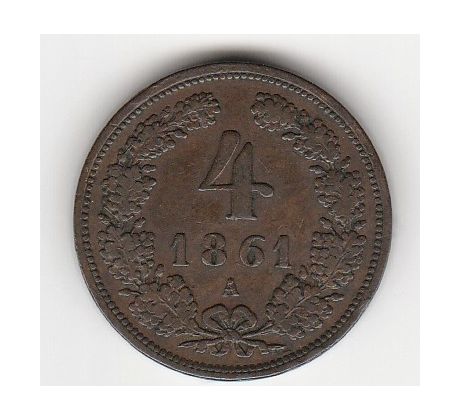 4 grajciar 1861 A Rakúsko Uhorsko
