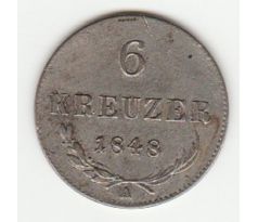 6 kreuzer 1848 A Rakúsko Uhorsko