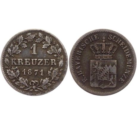 1 Kreuzer 1871 Nemecko Bavaria