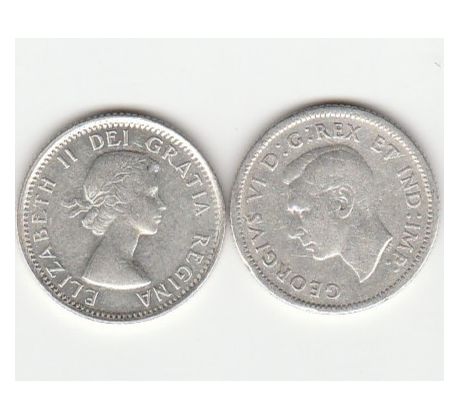 2 x 10 cent 1942 + 1953 Kanada
