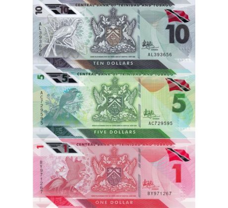 Set 3 ks 1+5+10 dollar 2020 Trinidad Tobago