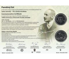 10€ 2024 Janko Jesenský + pamätný list PROOF