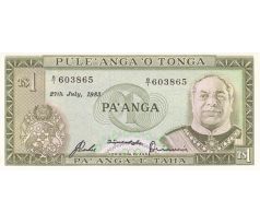 1 pa anga 1983 Tonga s „T“ pred „$1“