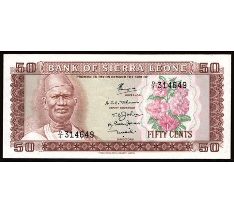 50 cents 1979-84 Sierra Leone bez dátumu na kvetoch