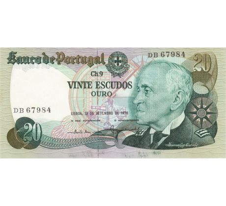 20  escudos 1978 Portugalsko seria 2 písmena/5 čísel