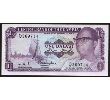 1 dalasi 1971-87 Gambia séria 1 písmeno/6 čísel