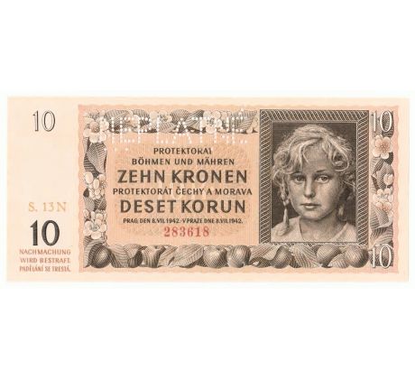 10 koruna 1942 13N NEPLATNÉ