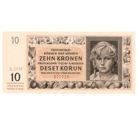 10 koruna 1942 17N NEPLATNÉ