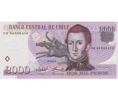 2 000 pesos 2004-08 Chile polymerová bankovka