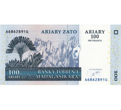100 ariary/500 francs 2004 Madagaskar