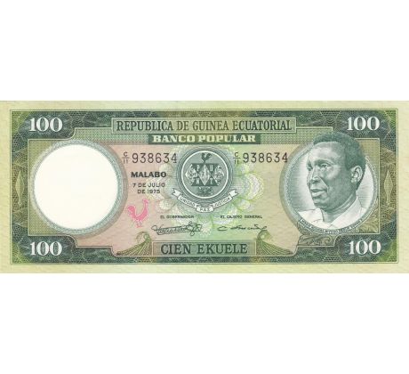 100 ekuele 1975 Rovníková Guinea