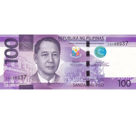 100 pesos 2020 Filipíny bez vodorovných čiar napravo