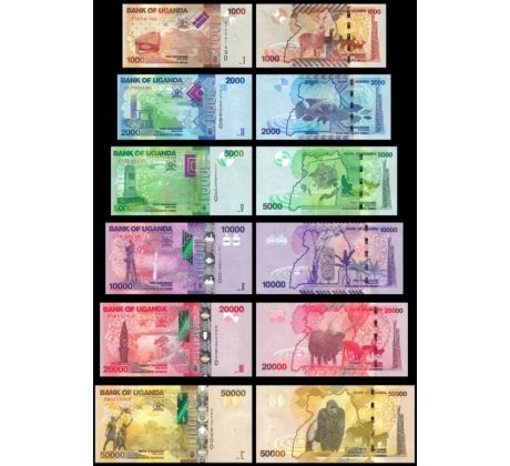 Sada 6ks bankoviek Uganda