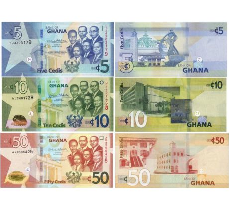 5 + 10 + 50 cedis 2019-22 Ghana