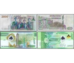 2 000 dinar 2020 + 2 000 dinar 2022 Alžírsko pamätné bankovky