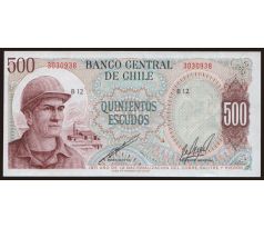 500 pesos 1971 Chile pamätná bankovka