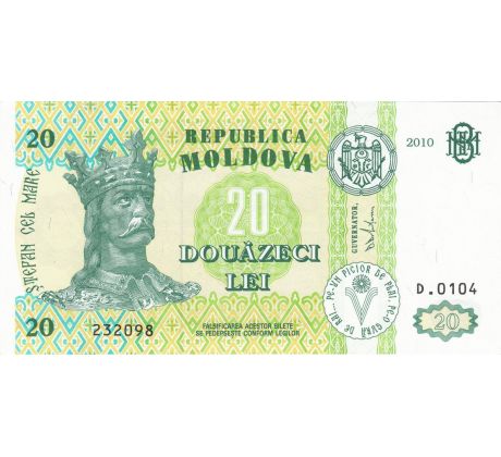 20 lei 1992-2013 Moldavsko