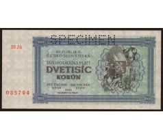 2 000 koruna 1945 23 Jň specimen /02/