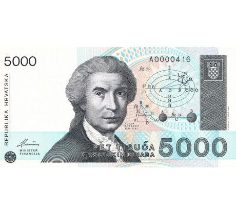 5 000 dinár 1992 Chorvátsko