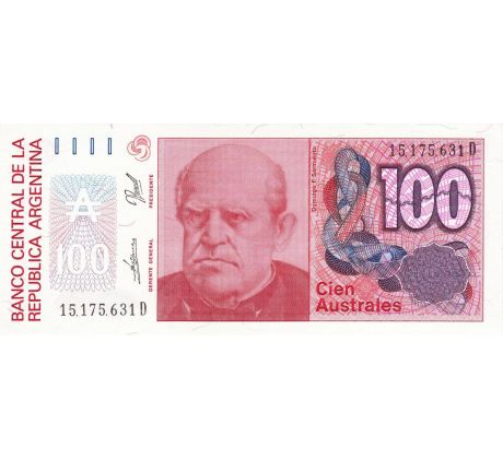 100 australes 1985-89 Argentína