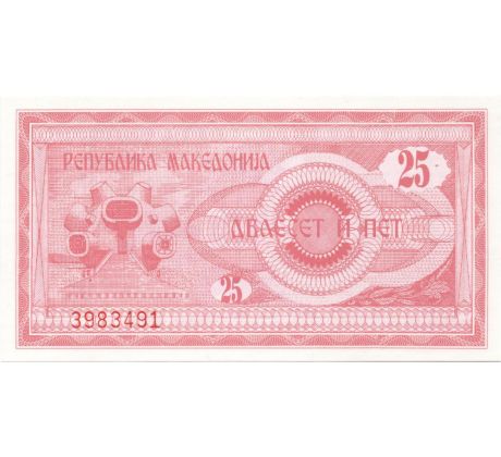 25 denár 1992 Macedónsko