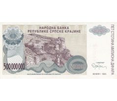 500 000 000 dinár 1993 Chorvátsko