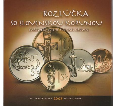 Sada slovenských mincí 2008 Rozlúčka so slovenskou korunou