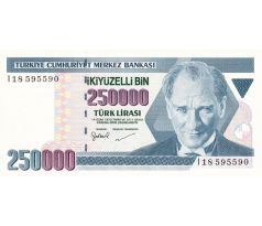 250 000 lira 1999-2001 Turecko