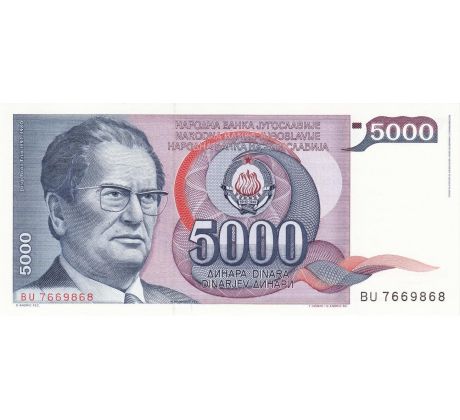 5 000 dinar 1985 Juhoslávia