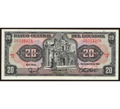 20 sucres 1986-88 Ekvádor