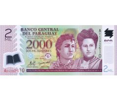 2 000 guaranies 2008-24 Paraguay polymerová bankovka