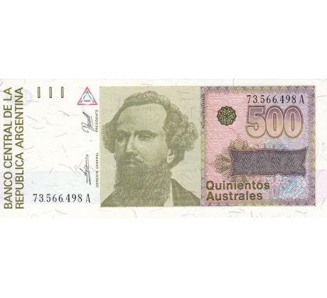 500 australes 1988-90 Argentína